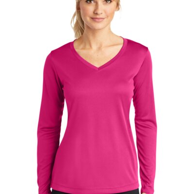 Ladies Long Sleeve PosiCharge ® Competitor™ V Neck Tee Thumbnail