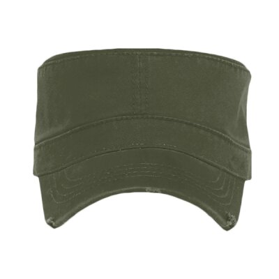OTTO Garment Washed Superior Cotton Twill Distressed Visor Military Cap Thumbnail