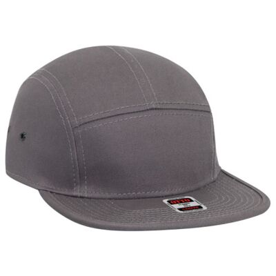 OTTO Superior Cotton Twill Square Flat Visor w/ Binding Trim Five Panel Camper Hat Thumbnail