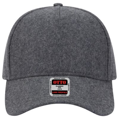 Melton Wool Blend 5 Panel Low Profile Baseball Cap Thumbnail
