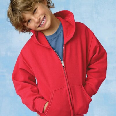 ComfortBlend® EcoSmart® Youth Full-Zip Hooded Sweatshirt Thumbnail