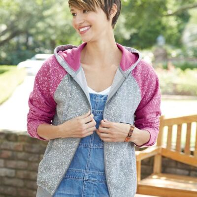 Women's Glitter French Terry Hooded Full-Zip Sweatshirt Thumbnail