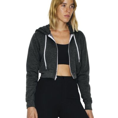 Women's Flex Fleece Cropped Zip Hoodie Sweatshirt Thumbnail
