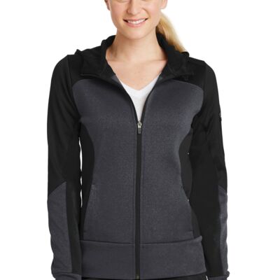Ladies Tech Fleece Colorblock Full Zip Hooded Jacket Thumbnail