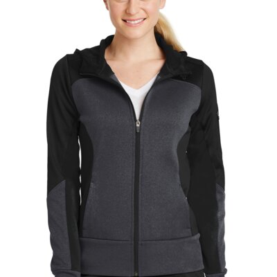Ladies Tech Fleece Colorblock Full Zip Hooded Jacket Thumbnail