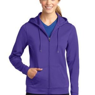 Ladies Sport Wick ® Fleece Full Zip Hooded Jacket Thumbnail