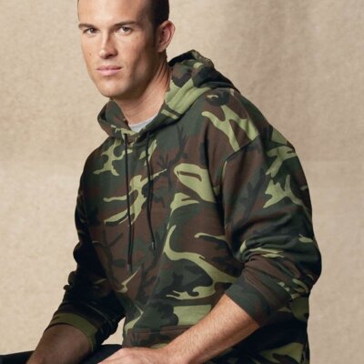Adult Camo Pullover Fleece Hoodie Thumbnail