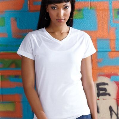 Women's V-Neck Polyester Sublimation Tee Thumbnail