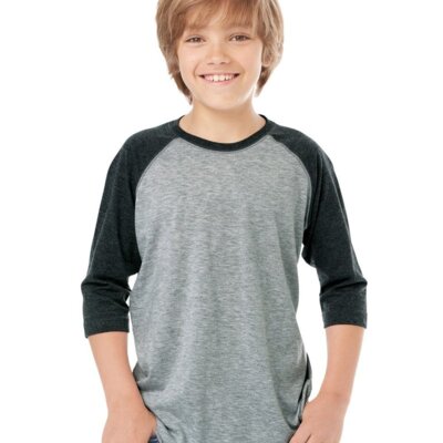 Youth Baseball Fine Jersey Three-Quarter Sleeve Tee Thumbnail