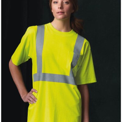 USA-Made 50/50 High Visibility Short Sleeve T-Shirt with Pocket Thumbnail