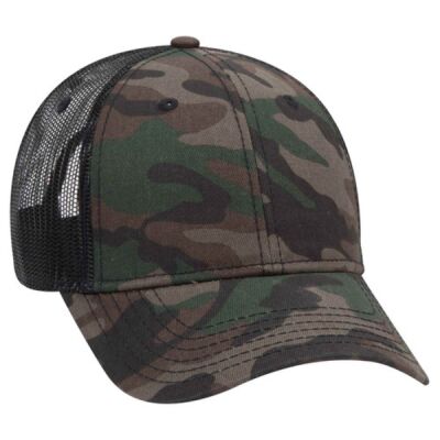 OTTO CAP Camouflage 6 Panel Low Profile Mesh Back Trucker Hat Thumbnail